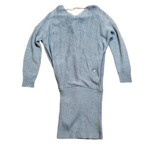 Apple Bottoms Y2K Hip Hop Prep School Gray‎ Midi Long Sleeve Sweater Dress XL